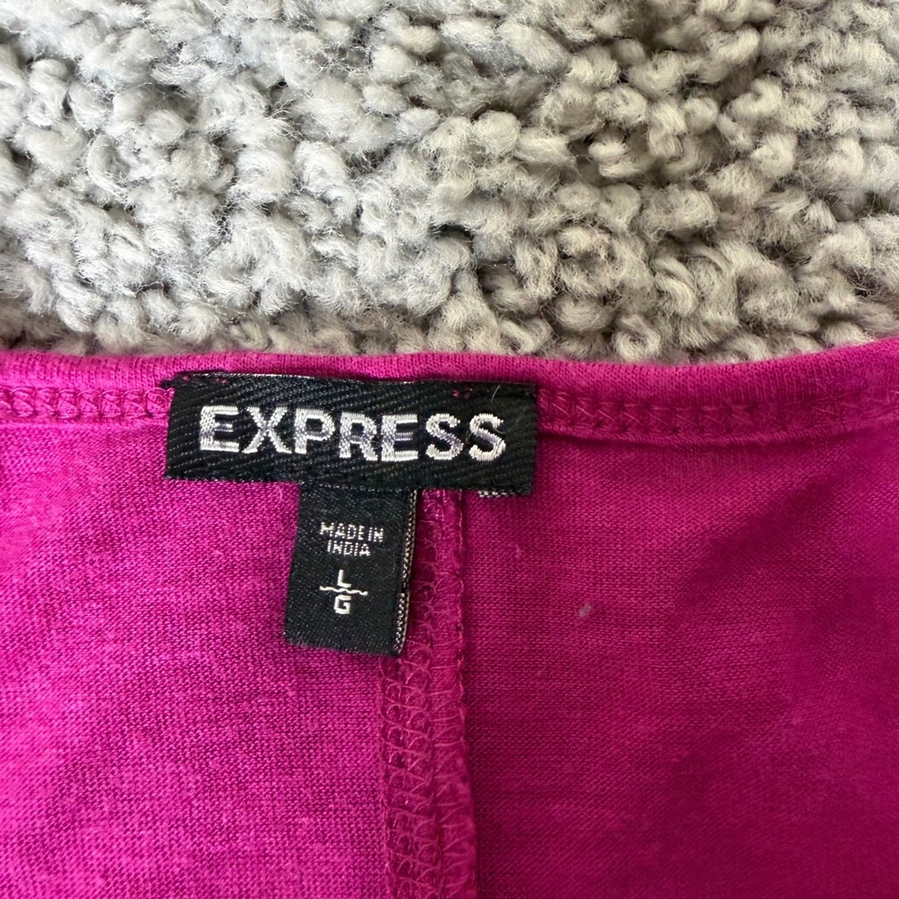 Express Womens Pink Rhinestone Embellished Scoop Neck Racerback Tank Top Large - Picture 3 of 4